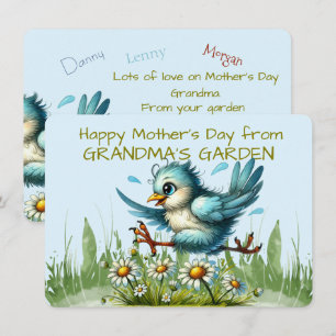 Happy Mother's Day from GRANDMA'S GARDEN Funny Bir Holiday Card