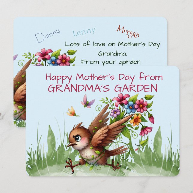 Happy Mother's Day from GRANDMA'S GARDEN  Holiday Card (Front/Back)