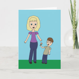 Happy Mothers Day from Son Flower Cute Personalise Card