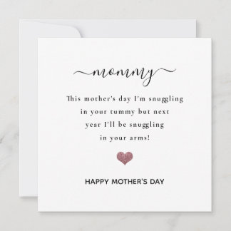 happy mother's day from the bump heart glitter card