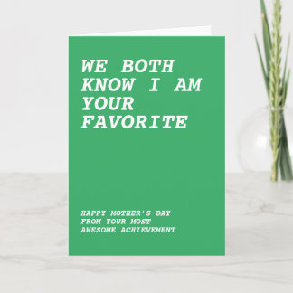 Happy Mothers Day From Your Awesome Child Card