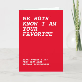 Happy Mothers Day From Your Awesome Child Card