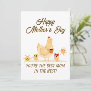 Happy Mother's Day Funny Chicken Hen Mum Humour Holiday Card