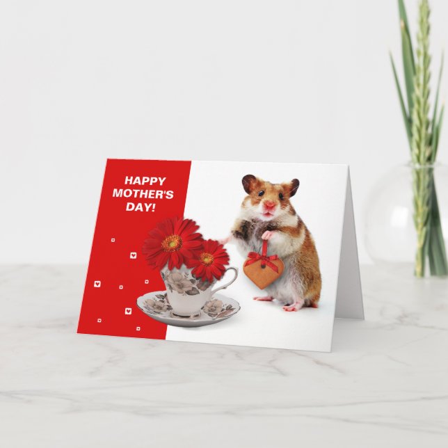 Happy Mother's Day. Funny Hamster Card (Front)