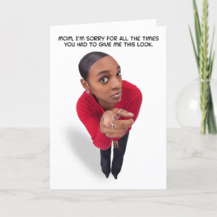 Happy Mothers Day Funny Mum Giving The Look Holiday Card