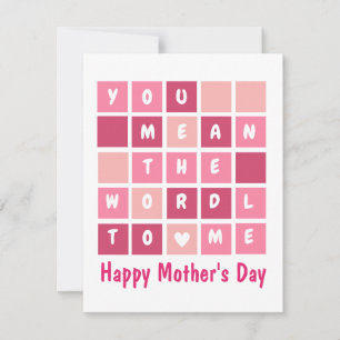 Happy Mother's Day funny Wordle Card