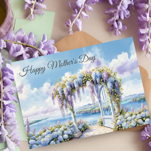 Happy Mother's Day Garden Of Wisteria Watercolor  Card