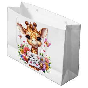 Happy Mothers Day Giraffe  Large Gift Bag