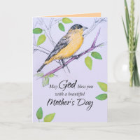 Happy Mother's Day God Bless You Goldfinch Bird