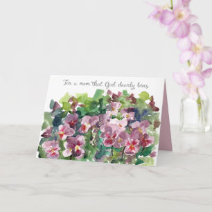 Happy Mother's Day God Loves You Pansy Flowers Card