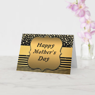Happy Mother's Day Gold Card Golden Black