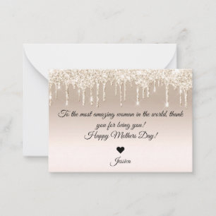 happy mothers day gold dripping glitters card