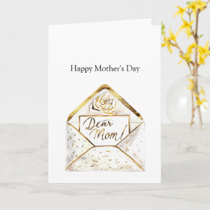 Happy Mother's Day Gold Flower Card