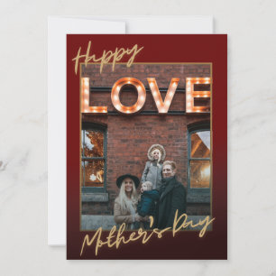 Happy Mothers Day Gold Foil Texture Photo Card