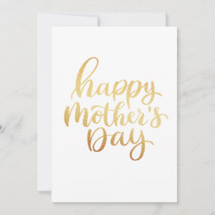 Happy mothers day. Gold simple script calligraphy