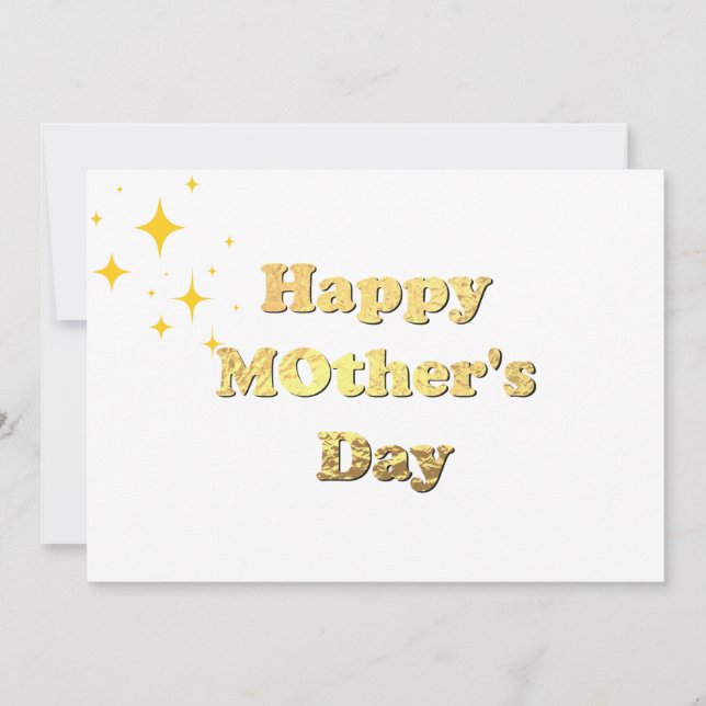 Happy mothers day. Gold simple script calligraphy  (Front)
