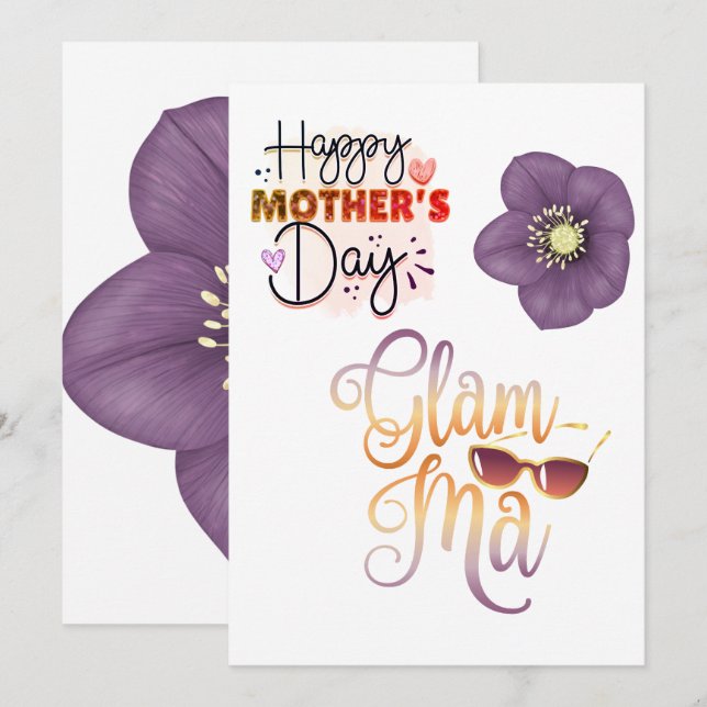 Happy Mother's Day Grandma Holiday Card (Front/Back)