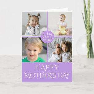 Happy Mother's Day Grandma  Purple Photo Collage Card
