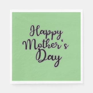 Happy Mothers Day Green Napkin