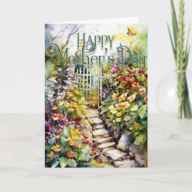 Happy Mother's Day Greeting Card - Pretty Garden (Front)