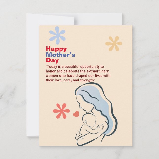  Happy Mother's Day Greeting Holiday Card (Front)