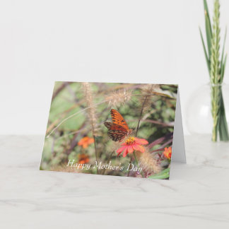 Happy Mother's Day - Gulf Fritillary on Zinnia Card