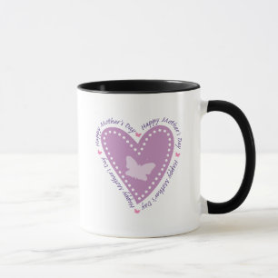 Happy Mothers Day Heart & Butterfly Mug