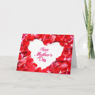 Happy Mother's Day - Heart Shaped Rose Petals Card