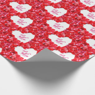 Happy Mother's Day - Heart Shaped Rose Petals Wrapping Paper