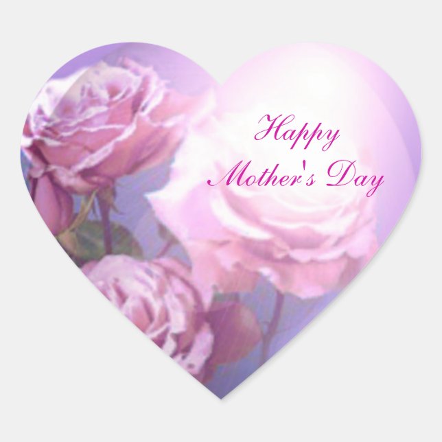 Happy Mother's Day Heart Sticker (Front)