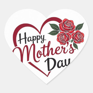 Happy Mother's Day Heart Sticker