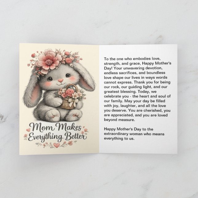 *Happy Mother's Day  Holiday Card (Inside)