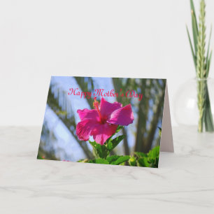 Happy Mother's Day Hot Pink Hibiscus Card