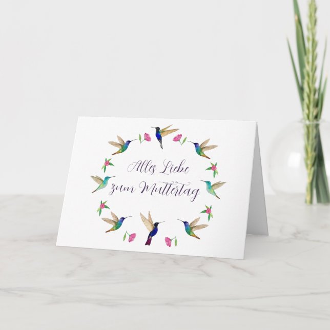 Happy Mother's Day Hummingbird  Card (Front)