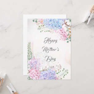 happy mother's day hydrangea card