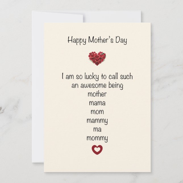 Happy Mother's Day I am so Lucky Holiday Card (Front)