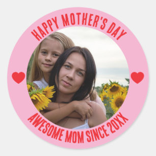 Happy mother's day I love you mom Classic Round Sticker