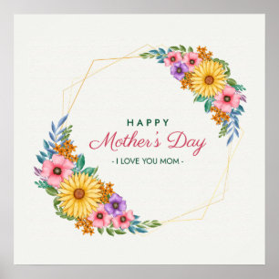 Happy Mother's Day - I Love You Mom Poster