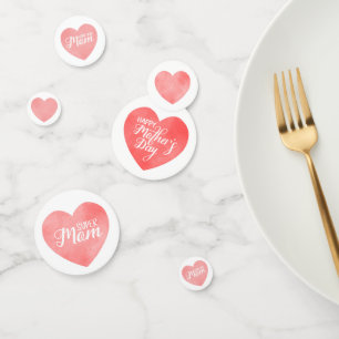 Happy mother's day in pink heart, mum love you confetti