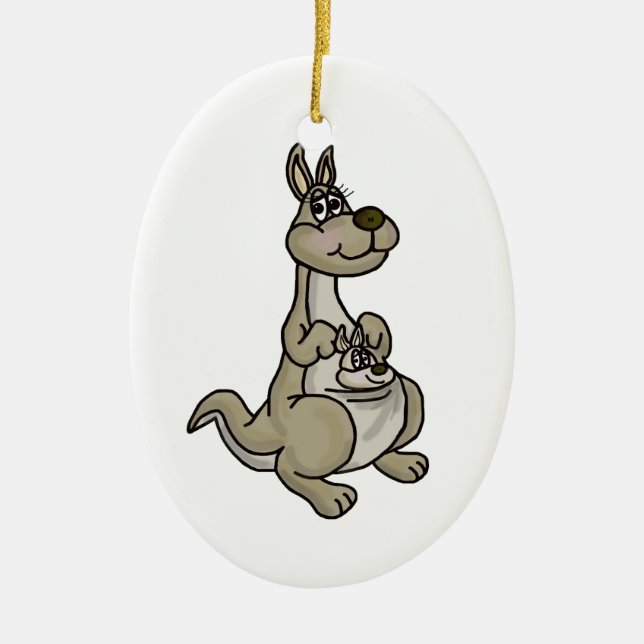 Happy Mother's Day Kangaroo & Baby Ornament (Front)