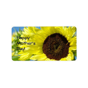 Happy Mother's Day! Label stickers Sunflowers