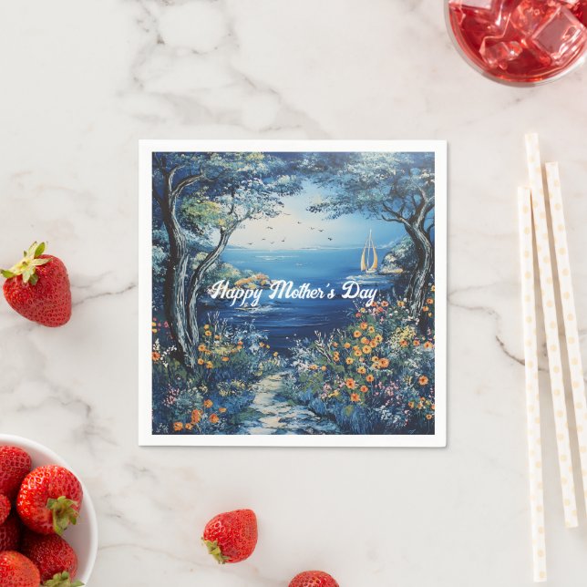 Happy Mother's Day Lake Scene  Napkin (Insitu)