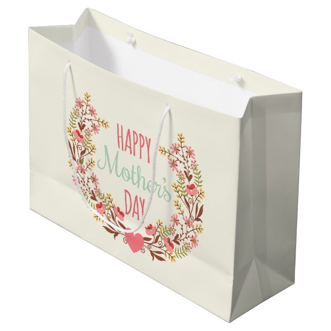 Happy Mother's Day Large Gift Bag (Front Angled)
