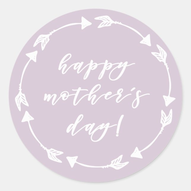 Happy Mother's Day! Lavender Mother's Day Classic Round Sticker (Front)