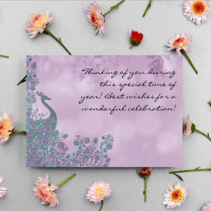 Happy Mother's Day, Lavender Peacock Design, Holiday Card