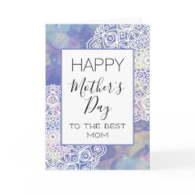 Happy Mother's Day Lavender Purple Floral Mandala