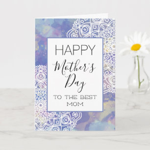 Happy Mother's Day Lavender Purple Floral Mandala Card