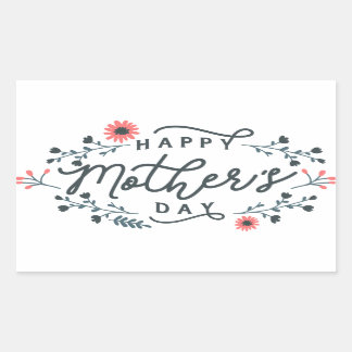 happy-mothers-day-lettering rectangular sticker