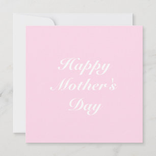 Happy Mother's Day light pink classic script chic Card