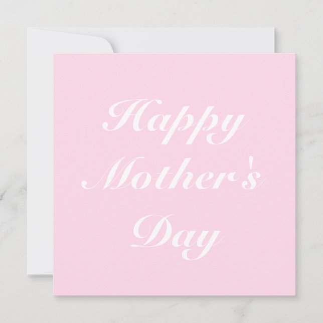 Happy Mother's Day light pink script elegant chic Card (Front)